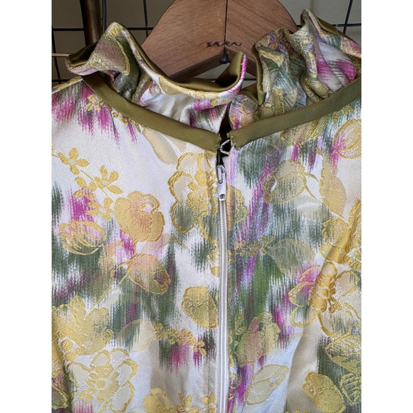 Lorrie Deb San Francisco‎ Floral Brocade Maxi Dress Vintage Modern Size 4 / 6 - Picture 6 of 15